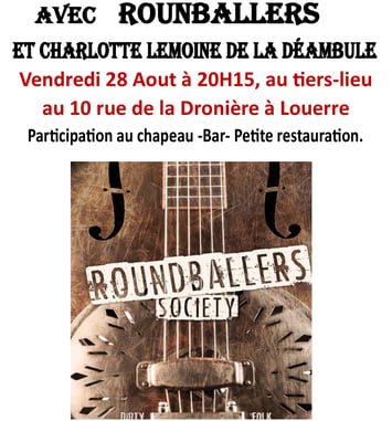 Concert jazzy folk rock avec le groupe Roundballers